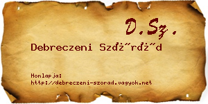 Debreczeni Szórád névjegykártya